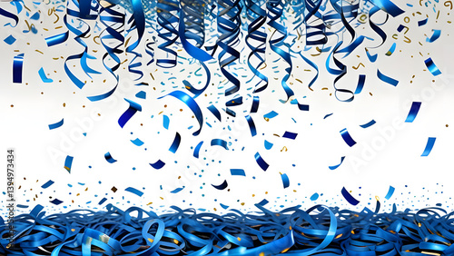 Abstract blue and gold ribon party drops design texture