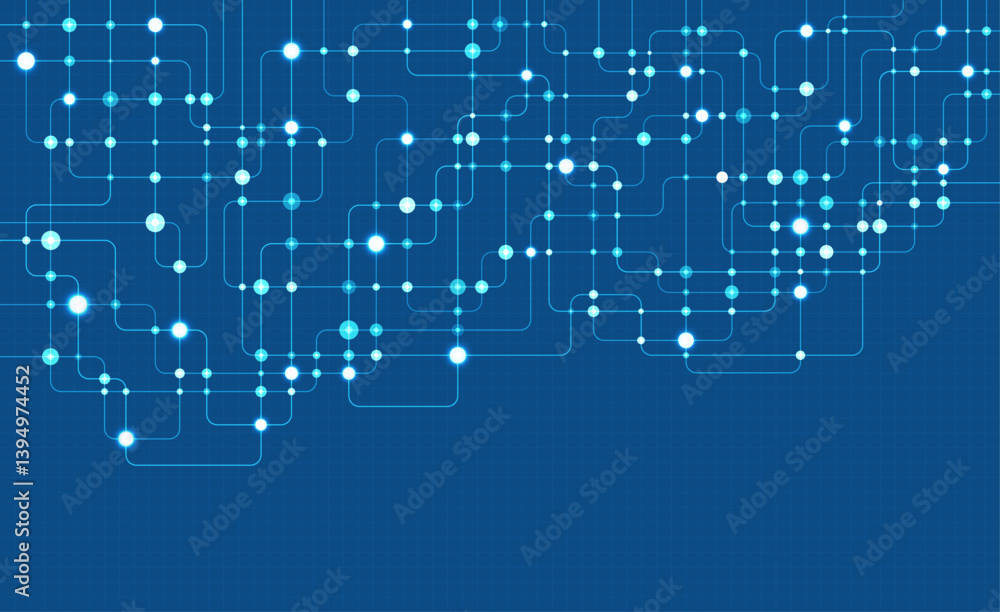Circuit connect lines and dots. Network technology and Connection concept. Decentralized network nodes connections Circuit connect lines and dots. Network technology and Connection concept. Decentralized network nodes connections