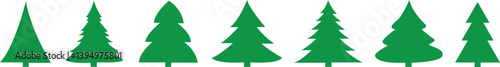 Big collecton of green tree icon. chrismas tree icon set.