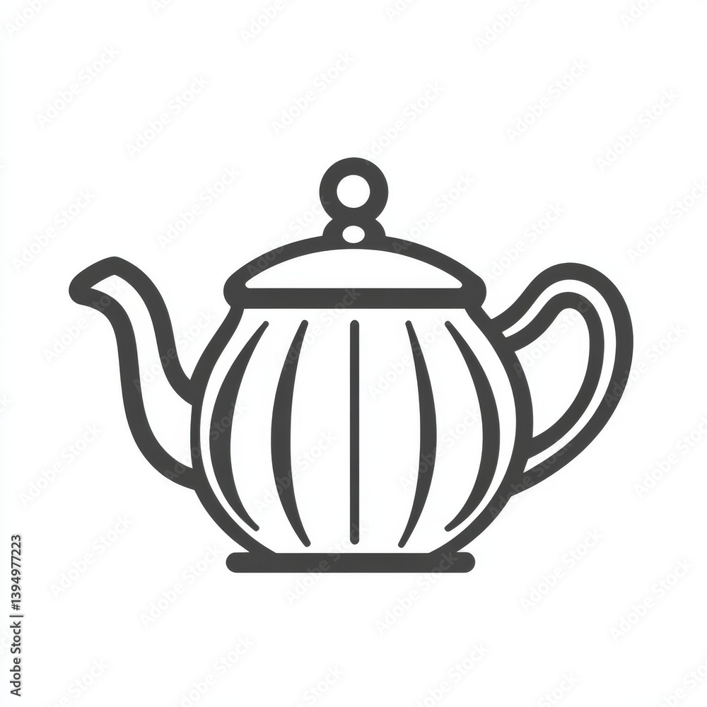 Simple black line art teapot icon design suitable for various applications and artistic uses Simple black line art teapot icon design suitable for various applications and artistic uses