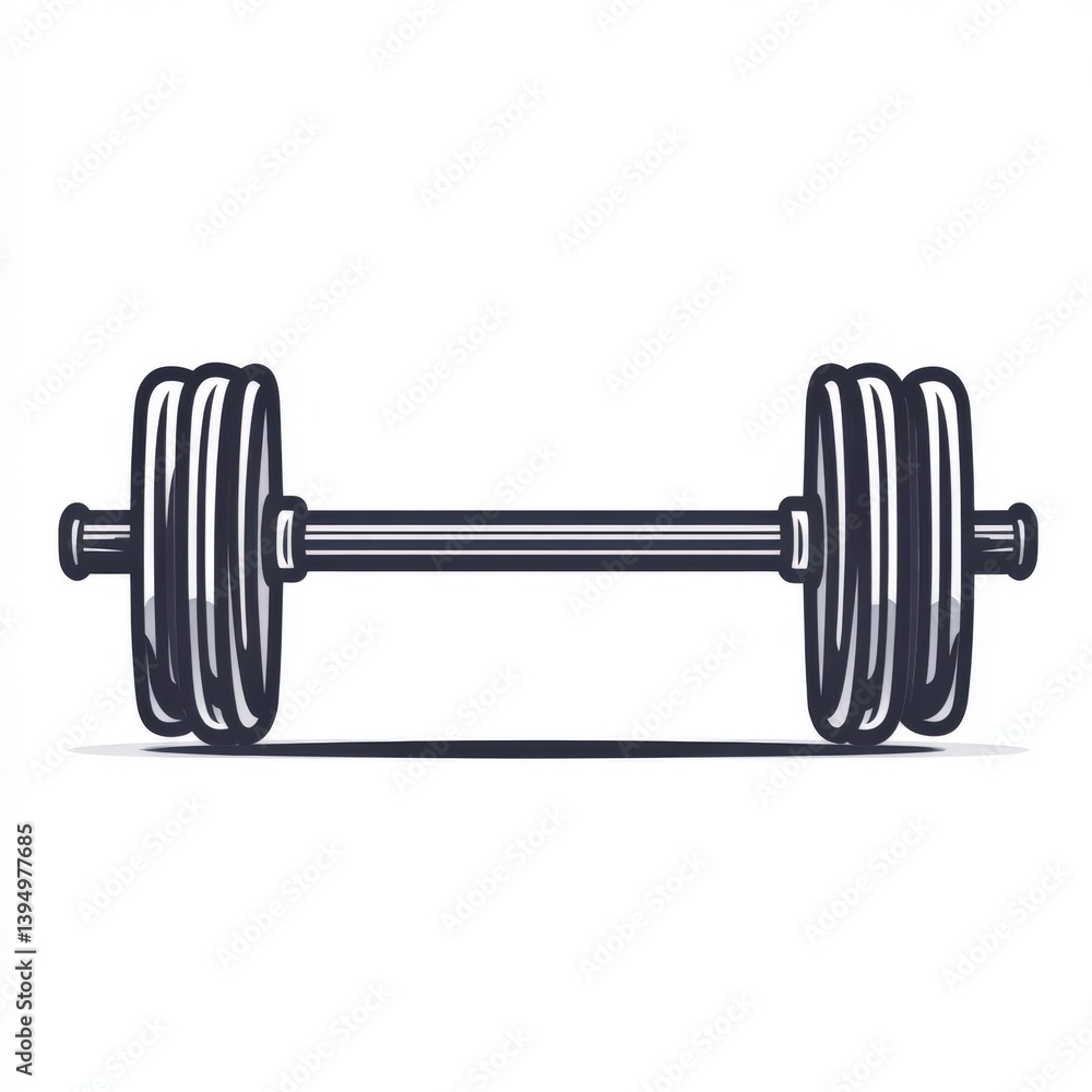 Weightlifting icon in line art style showcasing a barbell with weights for fitness enthusiasts and gym lovers Weightlifting icon in line art style showcasing a barbell with weights for fitness enthusiasts and gym lovers