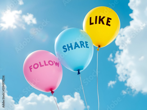 like share follow concept