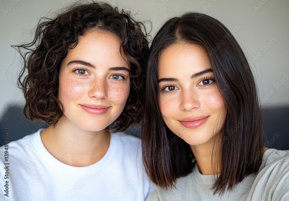 Close Up Portrait of Two Happy Women Taking a Selfie Close Up Portrait of Two Happy Women Taking a Selfie