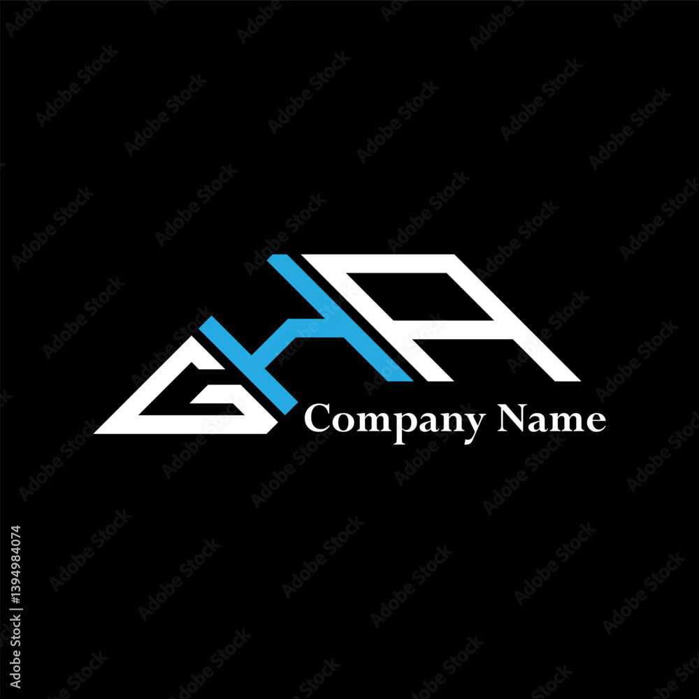 Fototapeta premium GHA logo design, GHA simple and modern logo. GHA luxurious alphabet design