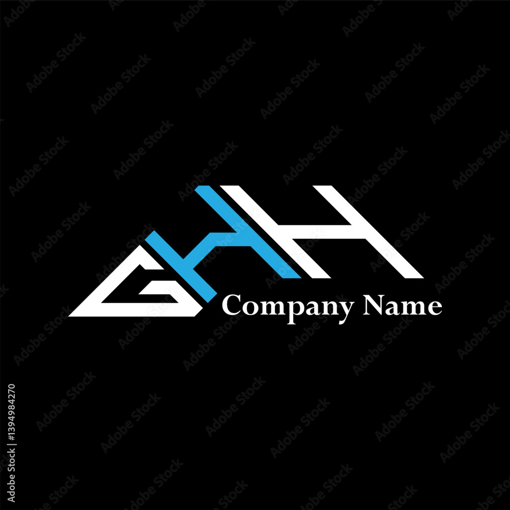 Fototapeta premium GHH logo design, GHH simple and modern logo. GHH luxurious alphabet design