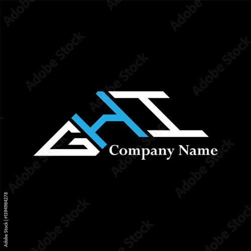 GHI logo design, GHI simple and modern logo. GHI luxurious alphabet design