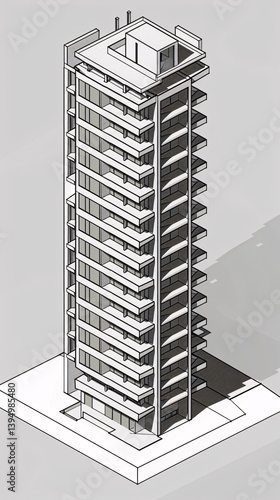 To create an axonometric view of a tower 