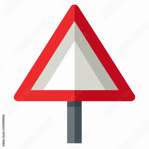Red triangular traffic sign on a white background, indicating caution or warning to drivers.