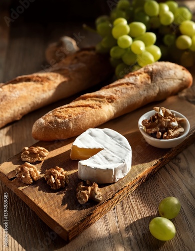 Gourmet Cheese Board with Baguette