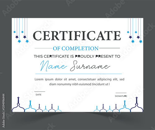modern certificate ofc excellence award design.