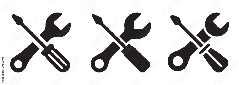 Simple Vector Illustration of Crossed Tools for Repair or Maintenance Simple Vector Illustration of Crossed Tools for Repair or Maintenance