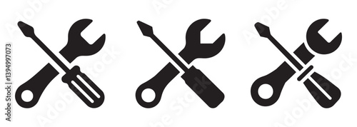 Simple Vector Illustration of Crossed Tools for Repair or Maintenance