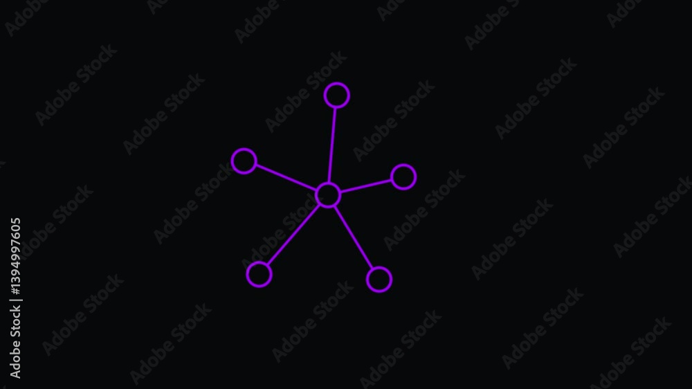 3D female symbol made of spheres on pink background with abstract and symbolic elements