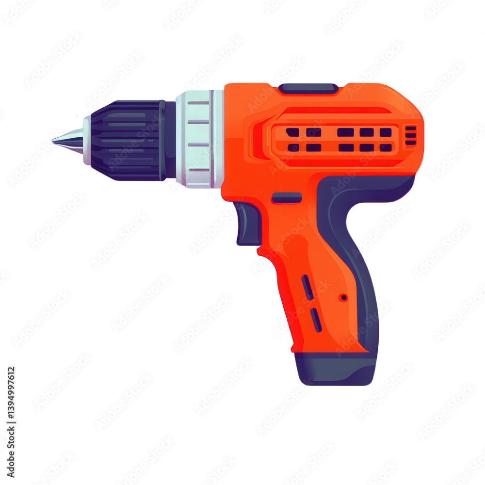 Electric drill with a modern design, featuring an ergonomic handle and adjustable speed settings, ideal for various home improvement tasks and DIY projects Electric drill with a modern design, featuring an ergonomic handle and adjustable speed settings, ideal for various home improvement tasks and DIY projects