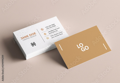 Top View Business Cards Mockup
