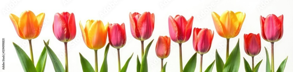 colorful isolated tulip flower on white background, spring, tulips colorful isolated tulip flower on white background, spring, tulips