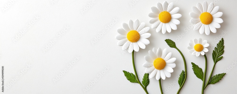 Fototapeta premium Daisies in White Blossom Pattern