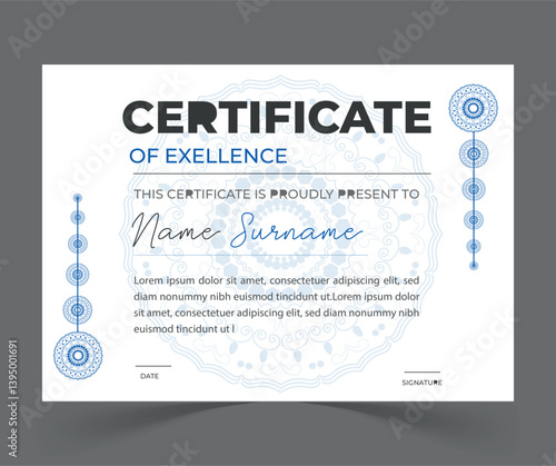 modern certificate ofc excellence award design.