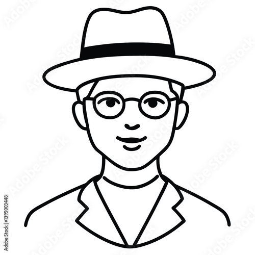 Obraz na płótnie Man with hat on white background w salonie