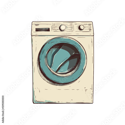 Washing machine, furniture, vector, transparent background