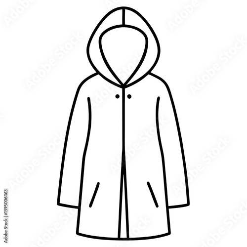 rain coat on white background