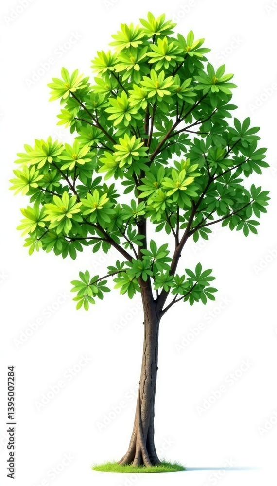 Fototapeta premium Isolated tree branches against a pure white background, foliage,