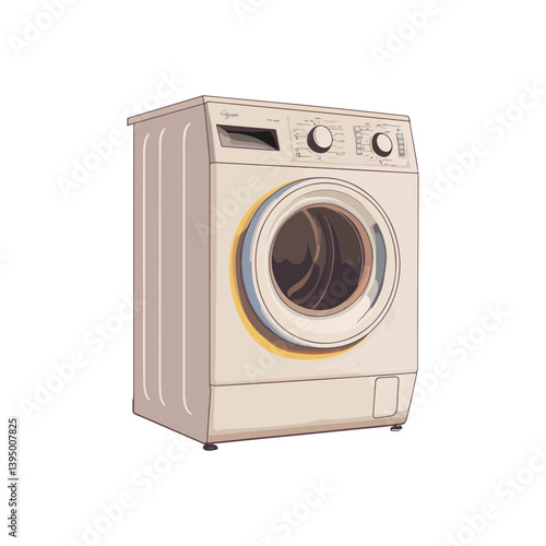 Washing machine, furniture, vector, transparent background