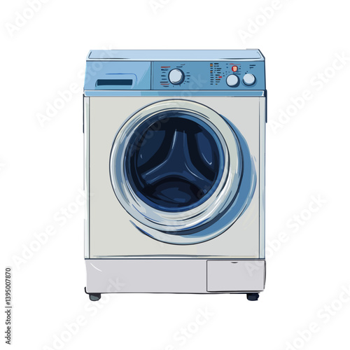 Washing machine, furniture, vector, transparent background