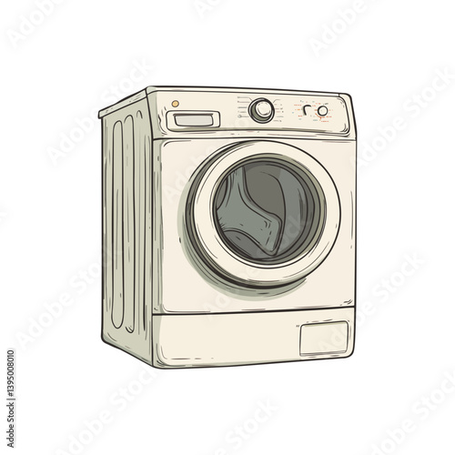 Washing machine, furniture, vector, transparent background