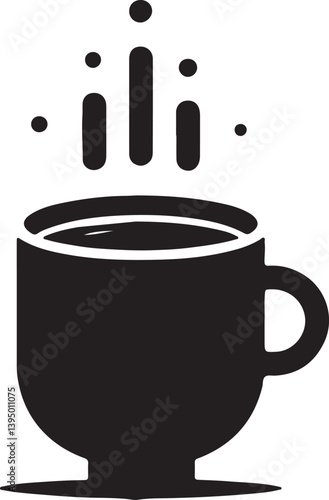 Steaming Coffee Cup: A minimalist illustration of a coffee cup, with steam rising, conveying warmth, and the simple pleasure of a freshly brewed beverage.