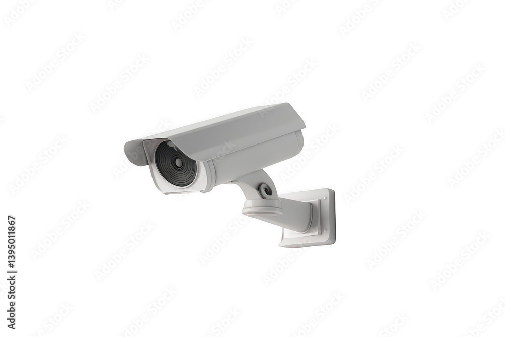 a CCTV camera on a white background, with a white color theme, png a CCTV camera on a white background, with a white color theme, png
