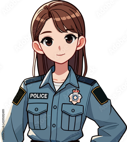 女性警察官のイラスト
