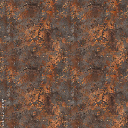 Rustic metal texture with rusty grunge brown steel old iron