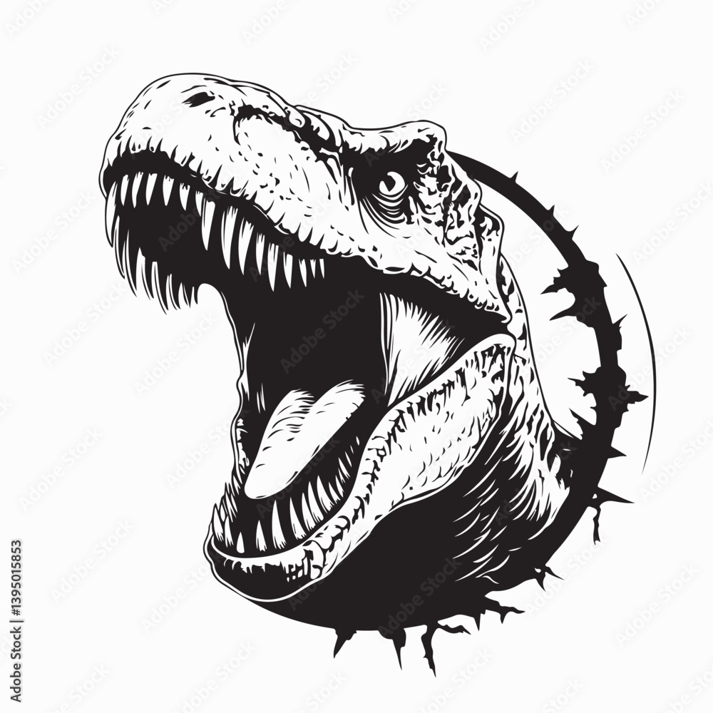 Fototapeta premium Angry Roaring T-Rex Image vector Isolated on white background.
