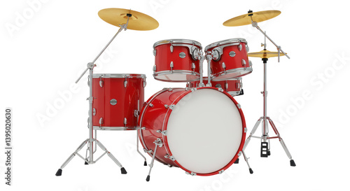 Cuadro en lienzo Isolated Red Drum Kit