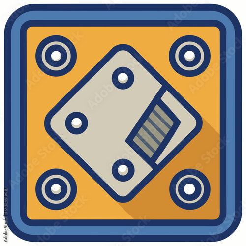 A square with four screws positioned at each corner.