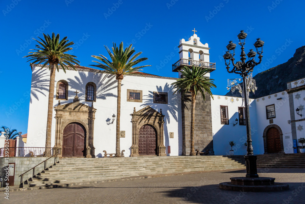 Convent of San Francisco in sunny day in Garachico, Santa Cruz de Tenerife, Spain