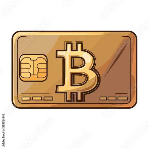 Gold Bitcoin Debit Card Illustration