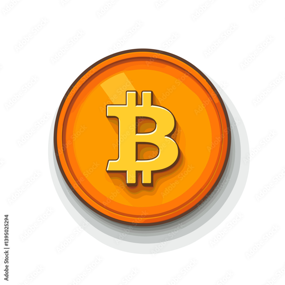 Orange And Yellow Bitcoin Crypto Coin Illustration Orange And Yellow Bitcoin Crypto Coin Illustration