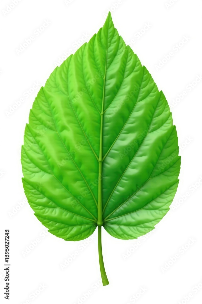 Obraz premium Delicate green leaf isolated on white background, foliage, isolated