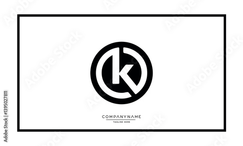 K or KK Alphabet letters logo vector monogram