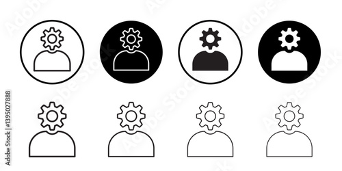 Administrator icon outline collection or set in black and white