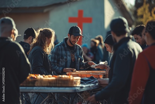 A joyful Christian event with people worshiping