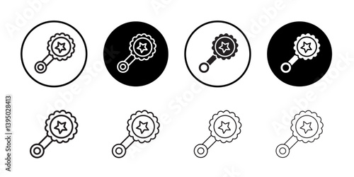 Baby rattle icon outline collection or set in black and white