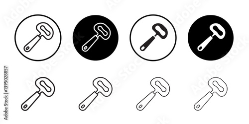 bottle opener icon outline collection or set in black and white