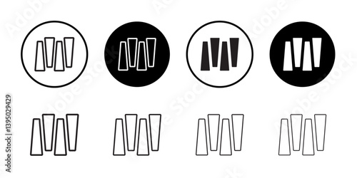 Chalk icon outline collection or set in black and white