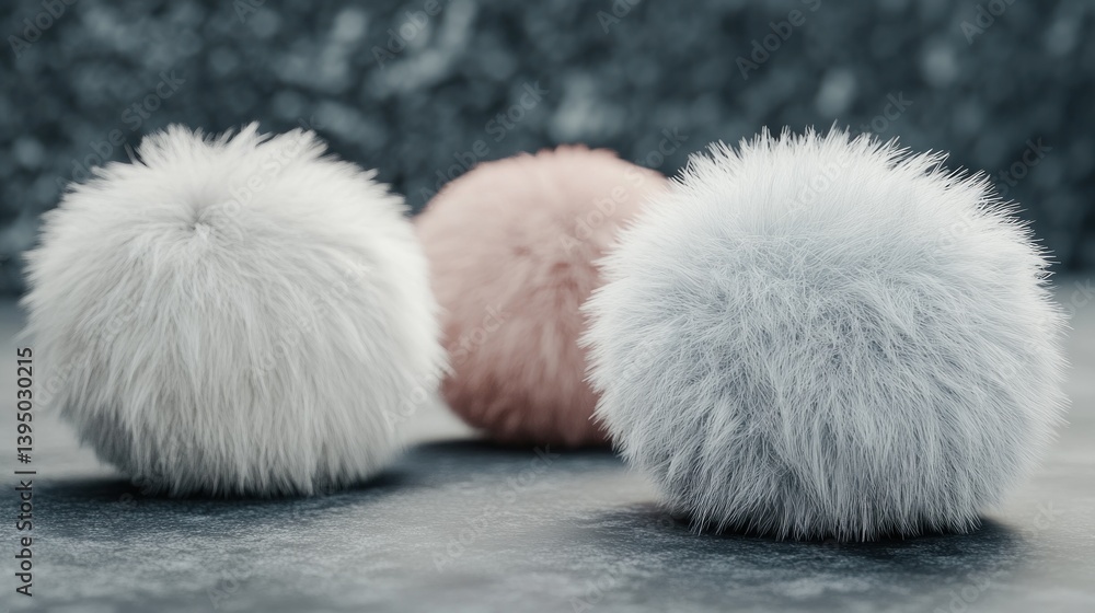 Fur Balls on a Gray Surface Fur Balls on a Gray Surface