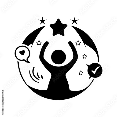 affirmation icon, affirmation silhouette vector illustration-simple silhouette illustration of affirmation, perfect for affirmation logos and icons