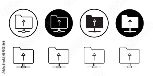 FTP navigate up icon outline collection or set in black and white