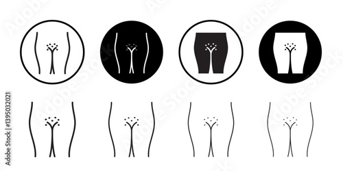 Genital rash icon outline collection or set in black and white